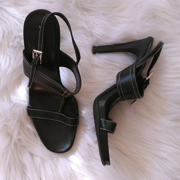 Black Leather Prada Heels - Picture 3 of 5
